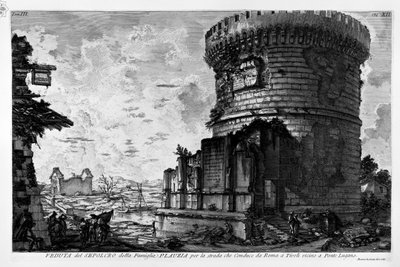 Via Appia, Sepulcher of the Plauzia Family at Ponte Lucano by Giovanni Battista Piranesi